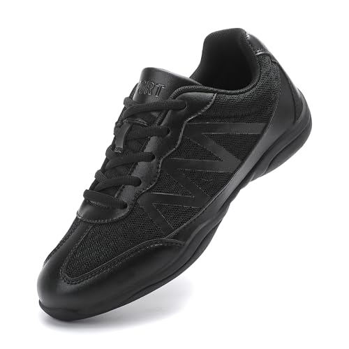 Kvwqoty Damen Cheerleading Schuhe Cheer Turnschuhe für Mädchen Jugend Cheerleader Tanz Sneaker Tanzschuhe rutschfeste Gymnastik Jazz Yoga Trainingschuhe Kinder Schwarz 33 von Kvwqoty