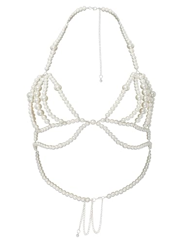 Kvysinly Perlenkette Körperkette Damen Bikini Bh Kette Accessoire Für Damen Typ A Einheitsgröße Kvysinly Perlenkette Körperkette Damen Bikini Bh Kette Accessoire Für Damen Typ A Einheitsgröße von Kvysinly