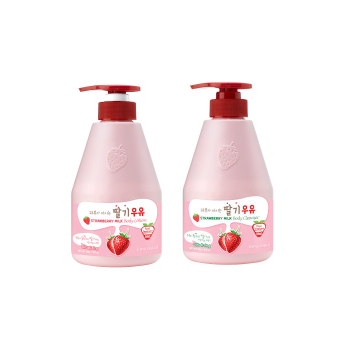 Kwailnara - Strawberry Milk Body Cleanser + Body Lotion Set von Kwailnara
