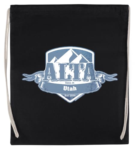 Alta Utah Ski Resort Unisex-Sporttasche, Schwarz, Umweltfreundlicher Sack von Kwantees