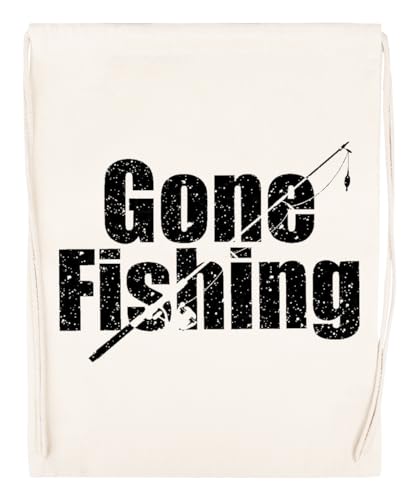 Gone Fishing Unisex Beige Sporttasche Umweltfreundlicher Sack von Kwantees