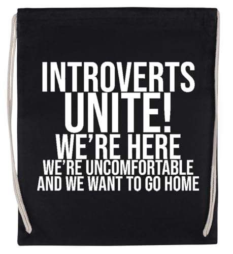 Introverts Unite Unisex-Sporttasche, Schwarz, Umweltfreundlicher Sack von Kwantees