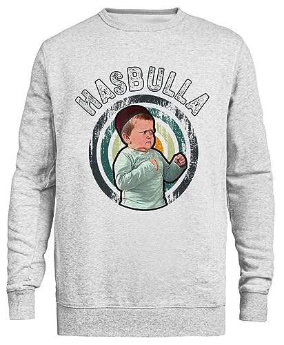 Kwantees Hasbulla - Funny Hasbulla Hasbullah Smile Graues Unisex-Sweatshirt Mit Umweltfreundlichem Rundhalsausschnitt von Kwantees