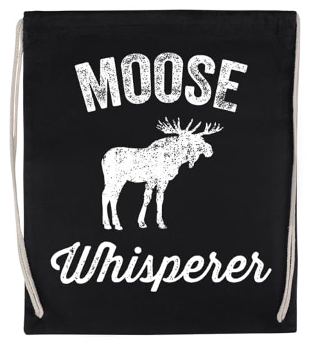 Moose Whisperer Unisex-Sporttasche, Schwarz, Umweltfreundlicher Sack von Kwantees