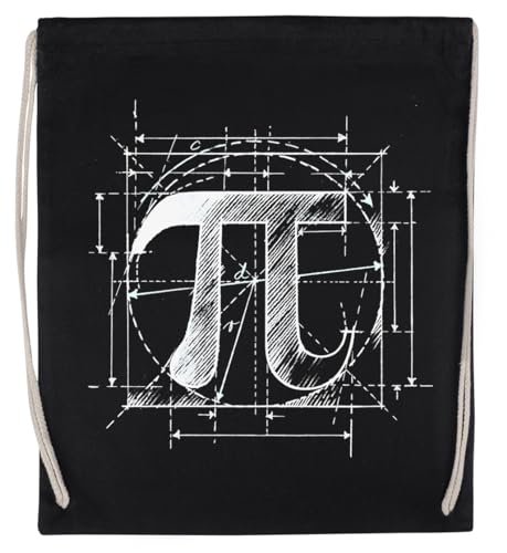 Pi Symbol Skizze Unisex-Sporttasche, Schwarz, Umweltfreundlicher Sack von Kwantees