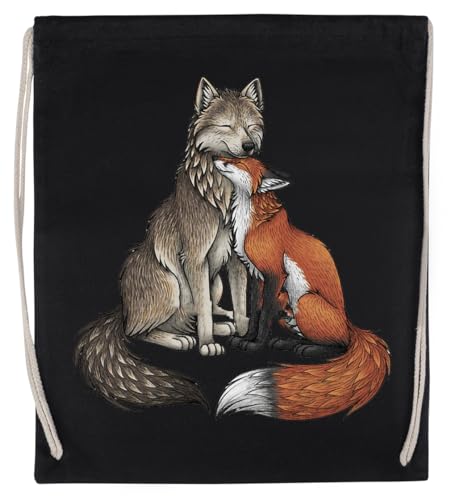 Wolf & Fuchs Unisex-Sporttasche, Schwarz, Umweltfreundlicher Sack von Kwantees