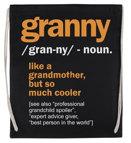 Womens Granny Definition Unisex-Sporttasche, Schwarz, Umweltfreundlicher Sack von Kwantees