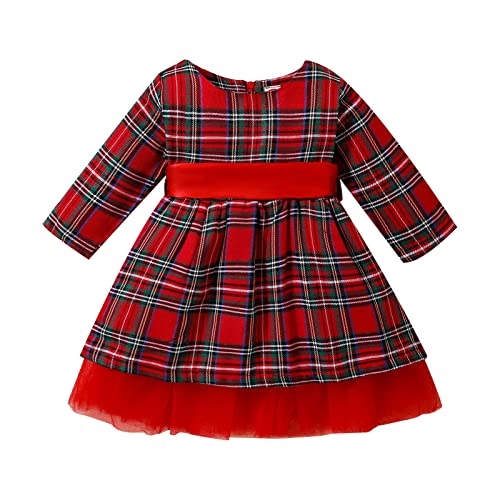 Geschwister Outfit Weihnachtsoutfit 1 Jahr Kariertes Kleid Maedchen 98 Weihnachtskleidung Fuer Kinder Outfit Kleinkind Maedchen TüLlrock Rot MäDchen Baby Christmas Kleid Weihnachten MäDchen 110 von Kwatieh
