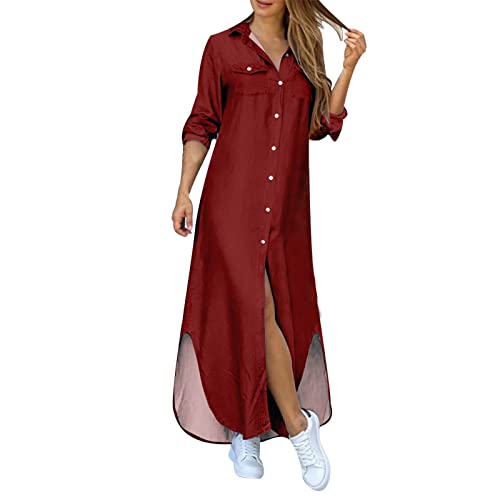Kleider Damen Sommer Baumwolle Elegante Kleider Xs Outfit 1989 Kleid Mit Gerafften Taschen Gruseliges KostüM Damen Sommerkleid Damen Mit Guertel Damen Kleider Langarm Sommer von Kwatieh