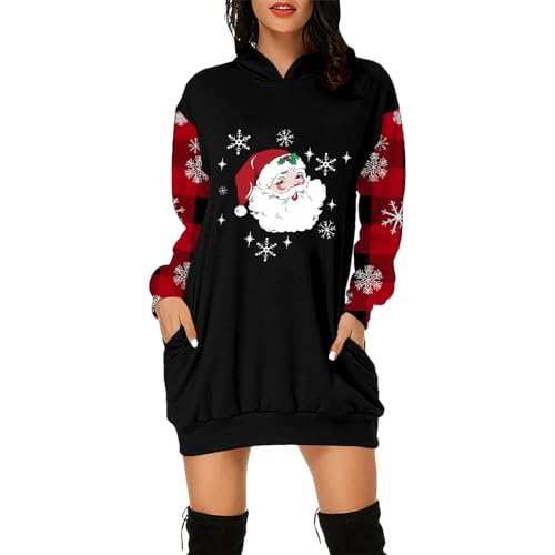 Kwatieh Weihnachtskleid Strickkleid Damen Strumpfhose Weihnachten Damen Kleid Damen Winter Knielang Kleid Damen Winter Elegant Strickkleid Weihnachten Damen Adventsgeschenke Frauen von Kwatieh