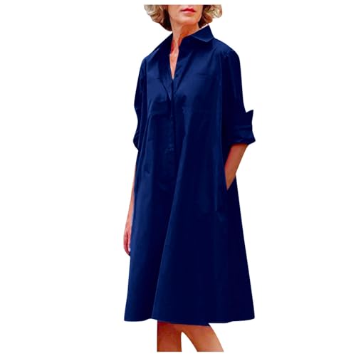 Leichtes Baumwollkleid Sommerkleid Damen Lang Weit Kleid Weihnachtsmotiv Damen Langarmshirt Jacke FüR Kleid Festlich Damen Traegerkleid Damen Kurz Langes Weisses Kleid Damen von Kwatieh