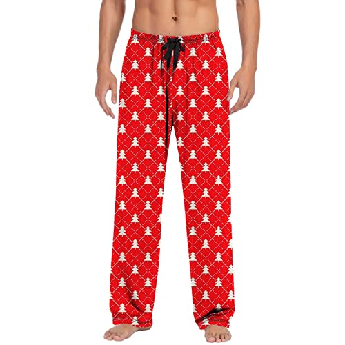 Retro Hose Herren Pyjama Hose Herren Kariert Musselin Set Damen Lange Hose Musselin Set Damen Lange Hose Tasche Rot Damen Christmas Pants Homewear Hose Damen Schlafanzug Damen Karo Rot von Kwatieh
