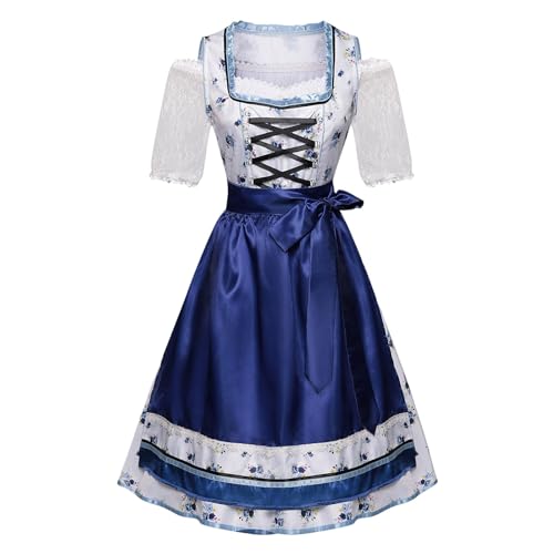 Trachten Shirts Damen Dirndl Damen 48 GroßE GrößEn Dirndl Schuerze Fuer Damen Dreiteiliges Dirndl Dirndl Damen Ueber Knie Traditional Costumes Dirndl Hellblau Damen Midi Trachtenkleid von Kwatieh
