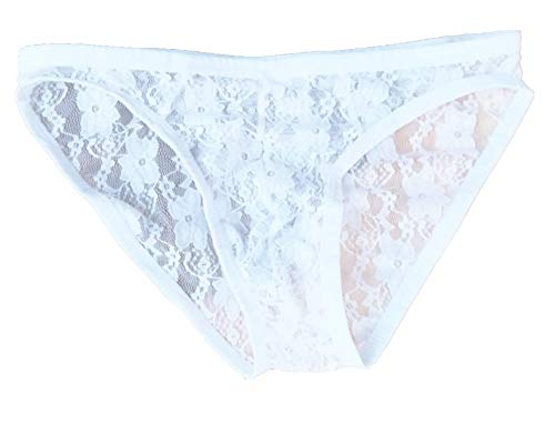 Kwelt Herren Erotik Slips Unterhosen Männer Spitzen Unterwäsche Herren Spitze Slips G-Strings T-Back Beutel Panty Tanga Erotik Dessous Unterhose von Kwelt