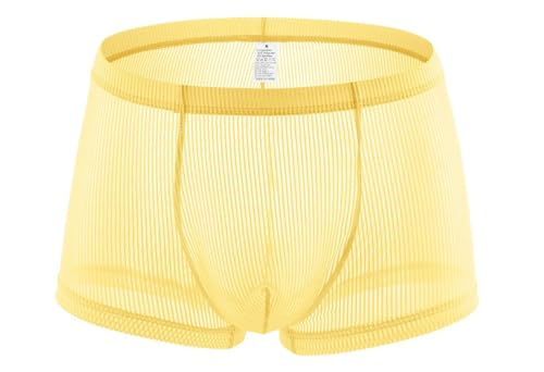 Kwelt Herren Reizvoll Unterwäsche Sexy Boxershorts für Herren mit transparentem Nadelstreifen Atmungsaktive und verführerische Herrenunterwäsche von Kwelt