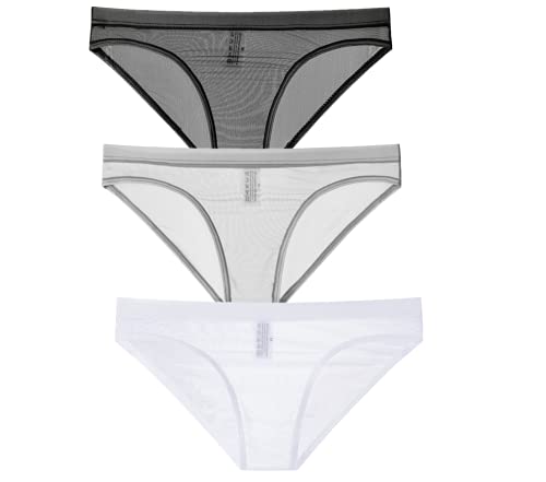 Kwelt Herren Slips Reizvoll Erotik Briefs Shorts Slips Low Rise Mesh Durchsichtig Atmungsaktive Briefs Slips Unterhose Underpants von Kwelt