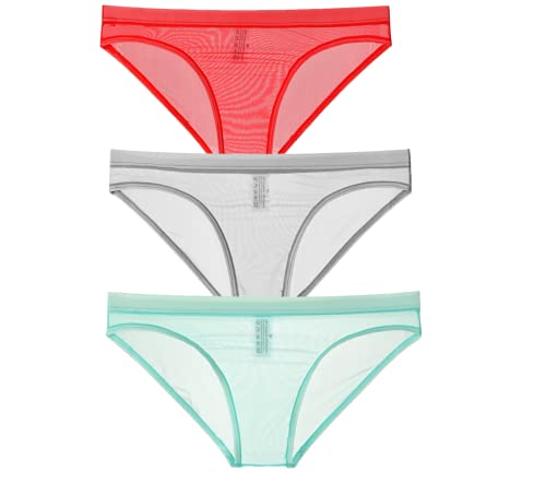 Kwelt Herren Erotik Briefs Shorts Low Rise Mesh Durchsichtig Atmungsaktive Unterhose von Kwelt