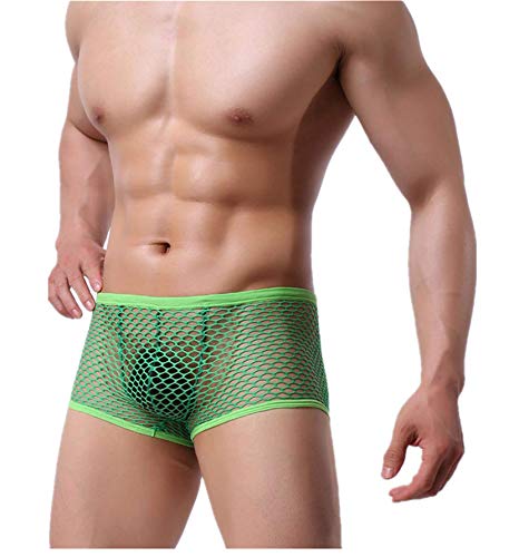 Kwelt Männer Transparent Mesh Herren Boxershort Briefs Ultrabequem Männer Unterwäsche Unterhose Slip Pants von Kwelt