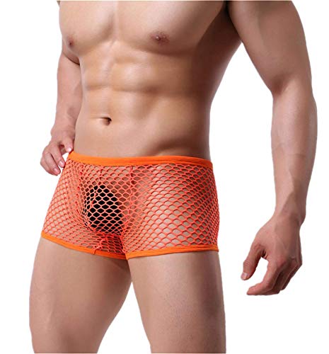 Kwelt Männer Transparent Mesh Herren Boxershort Briefs Ultrabequem Männer Unterwäsche Unterhose Slip Pants von Kwelt