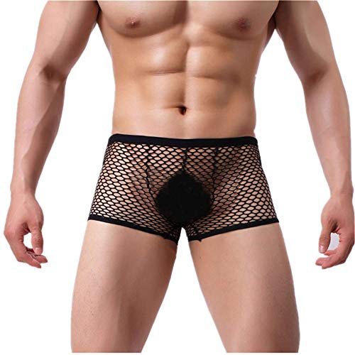 Kwelt Männer Transparent Mesh Herren Boxershort Briefs Ultrabequem Männer Unterwäsche Unterhose Slip Pants von Kwelt