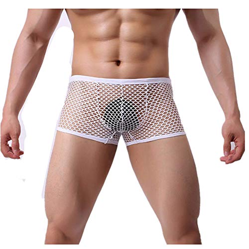 Kwelt Männer Transparent Mesh Herren Boxershort Briefs Ultrabequem Männer Unterwäsche Unterhose Slip Pants von Kwelt