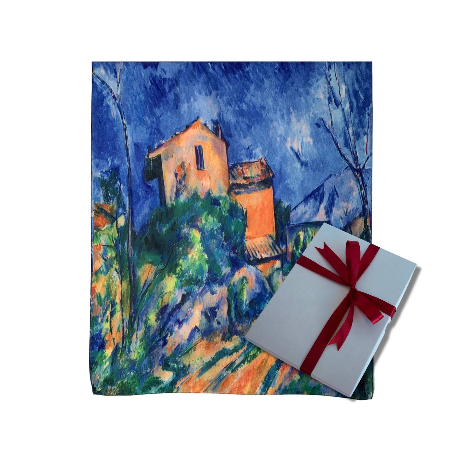 Cezanne Chateau Noir Gemälde Seidenschal in Geschenkbox, Kunstdruck Für Frauen, Damen Seidenschal, Schal Geburtstagsgeschenk Uk von KwerkyWorks
