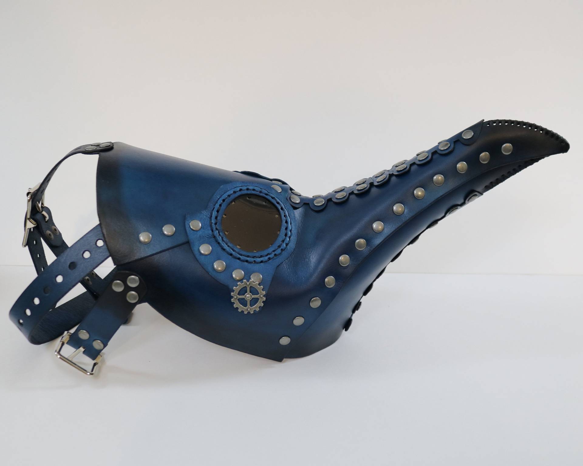 Pestdoktor Maske Aus Blauem Leder - Steampunk Arztkostüm Pestdoktor Maske Aus Blauem Leder - Steampunk Arztkostüm von KwestCostumeArt