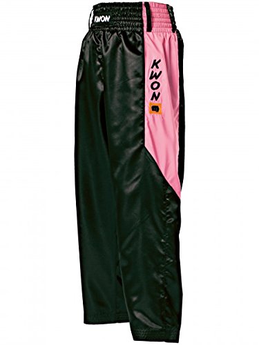 KWON Kickboxing Hose "Satin", Schwarz/Pink Kwon 180 cm von Kwon