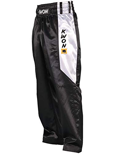 Kwon Kickbox Satin Hosen ClubLine in 3 Farben Gr. 180 cm schwarz von Kwon