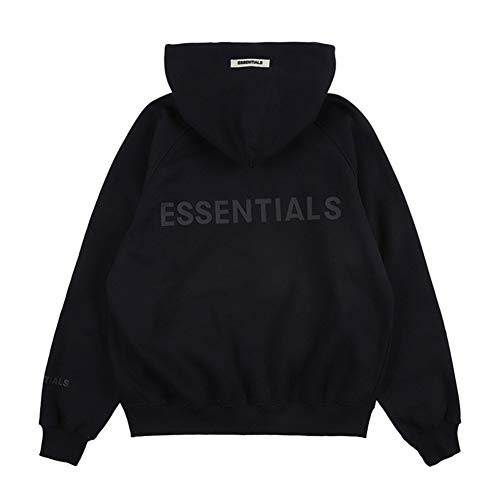 Kxin Fashion Fog Sweater, essentieller Hip-Hop-Pullover, Reißverschluss-Kaputzenpullover für Damen und Herren Gr. M, Schwarz von Kxin