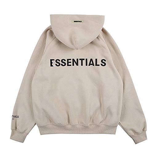 Kxin Fashion Fog Sweater, essentieller Hip-Hop-Pullover, Reißverschluss-Kaputzenpullover für Damen und Herren Gr. S, aprikose von Kxin