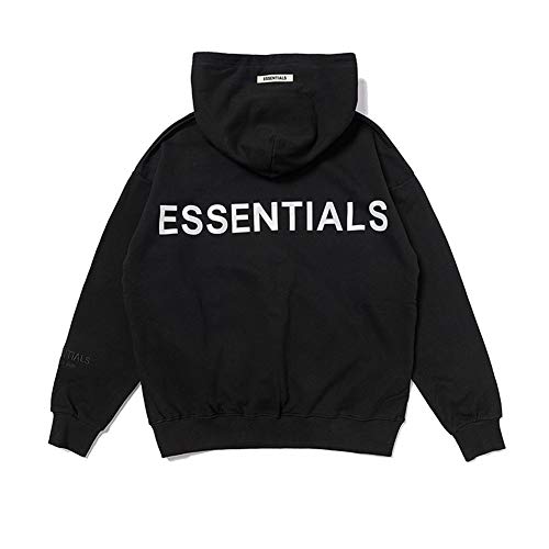 Kxin Fog Essentials 3M Reflektierender High Street Hoodie Pullover für Damen und Herren Gr. S, Schwarz von Kxin