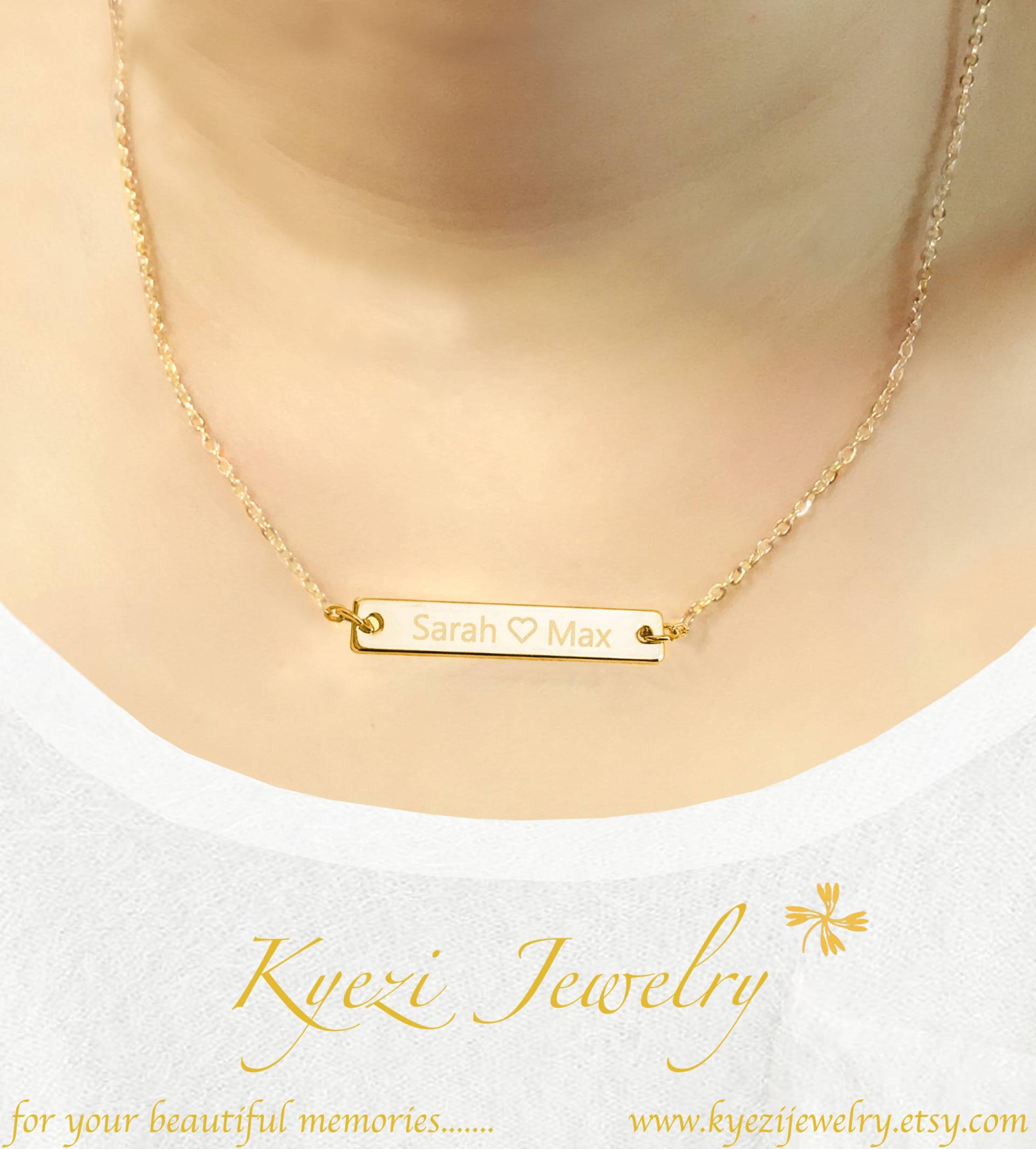 Benutzerdefiniertes Bar-Armband, Personalisiertes Namensarmband, Gold-Silber-Roségold-Barren, Jubiläumsgeschenk, Monogramm, Hochzeitsdatum Benutzerdefiniertes Bar-Armband, Personalisiertes Namensarmband, Gold-Silber-Roségold-Barren, Jubiläumsgeschenk, Monogramm, Hochzeitsdatum von KyeziJewelry