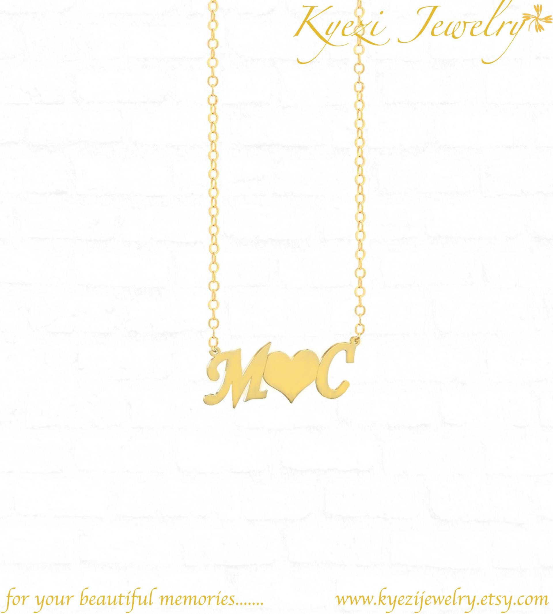 Personalisierte Herz-Paar-Namenskette - Individuelle Wort-Halskette Sterling-Silber-Halskette Personalisierter Name Minimaler Valentinstagsgeschenk Personalisierte Herz-Paar-Namenskette - Individuelle Wort-Halskette Sterling-Silber-Halskette Personalisierter Name Minimaler Valentinstagsgeschenk von KyeziJewelry