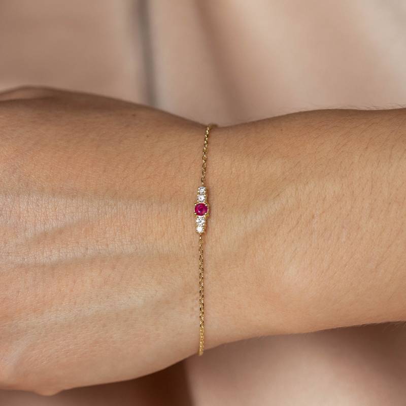 Rubin Diamant Armband 585Er Gold Juli Geburtsstein Feiner Schmuck Von Kyklos - Gb00004 von KyklosJewelry