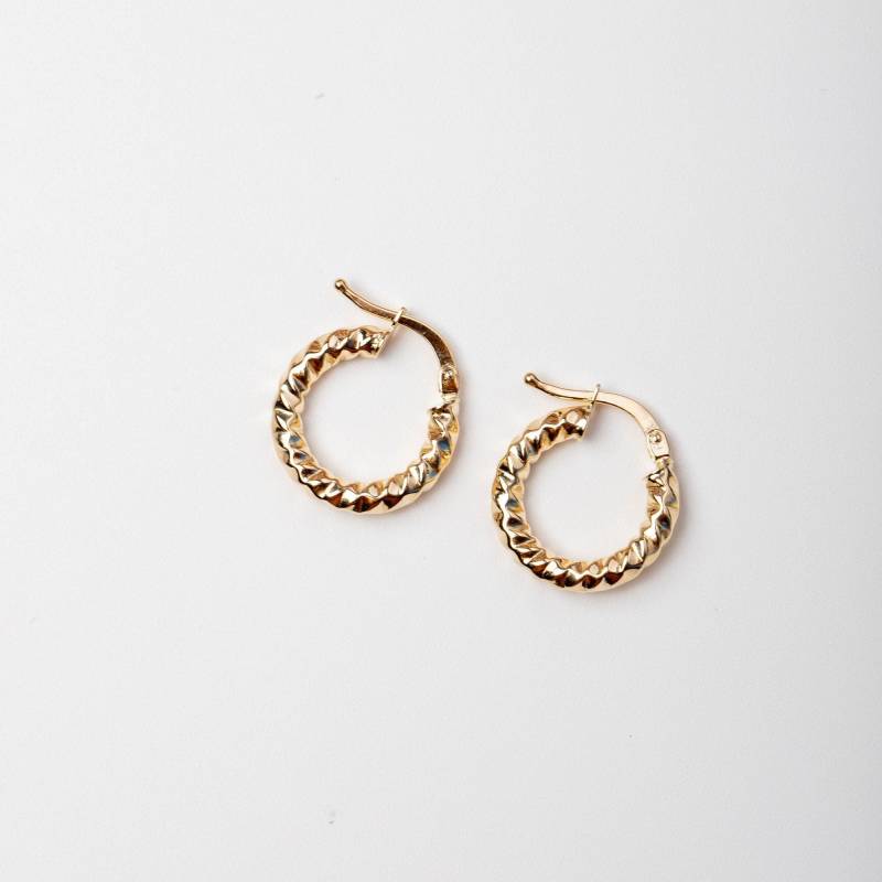 Twist Hoop Ohrringe 14K Solid Gold Klobig - Kleine Seil Creolen Alltag Leicht Geschenk Für Sie Ge00109 Twist Hoop Ohrringe 14K Solid Gold Klobig - Kleine Seil Creolen Alltag Leicht Geschenk Für Sie Ge00109 von KyklosJewelry