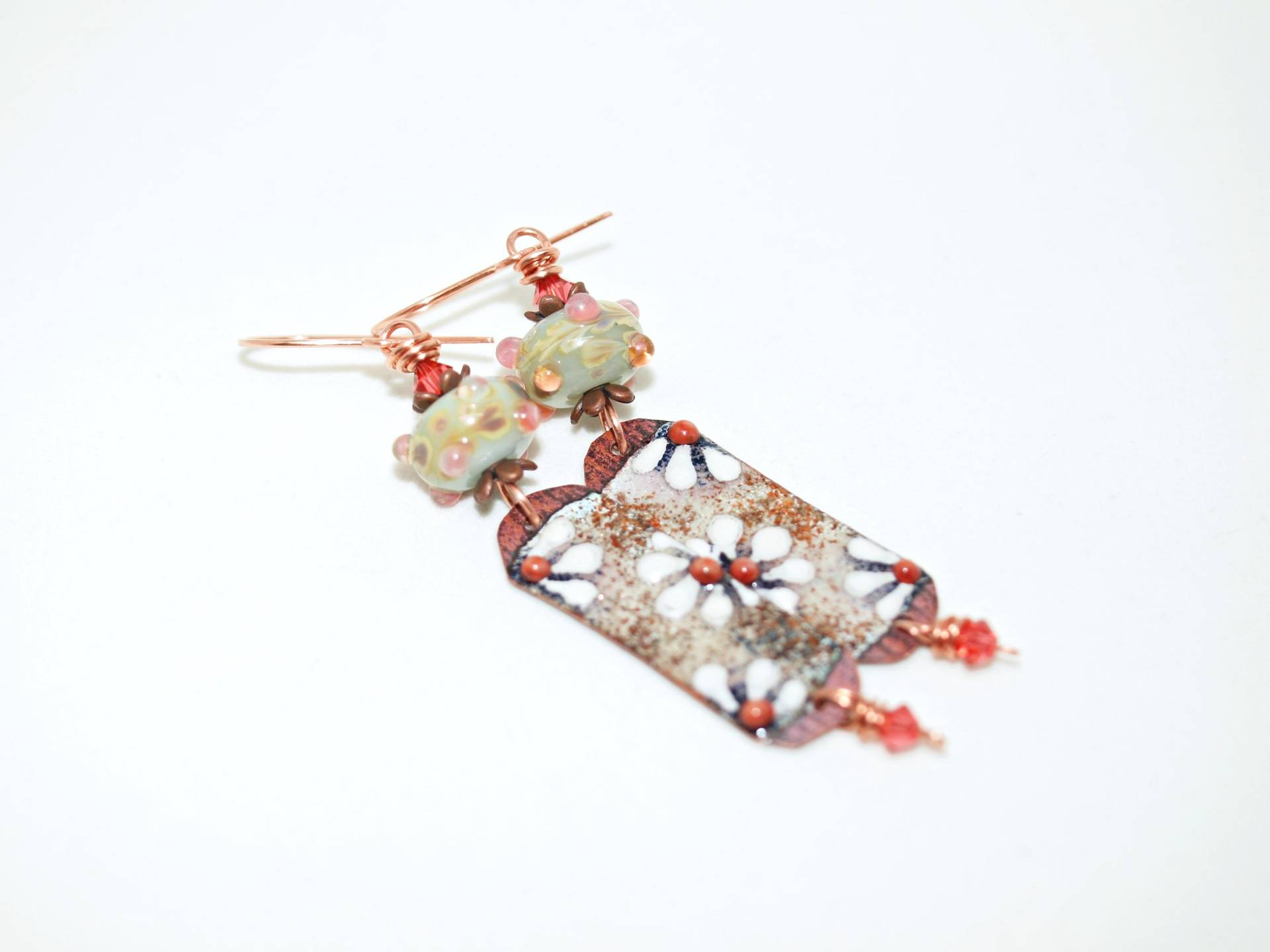 Artisan Emaille Ohrringe Lampwork Boho Schmuck Artisan Emaille Ohrringe Lampwork Boho Schmuck von KymHunterDesigns