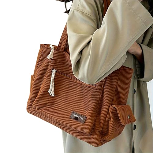 Kyntex Umhängetasche damen Cord -multi -taschen -handtasche Mit Fester Farbstasche Farbe-braun von Kyntex