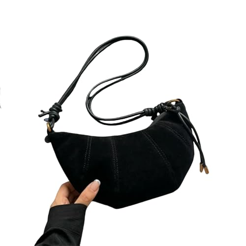Kyntex Umhängetasche damen Reißverschluss Feste Farbe Mode Crossbody Bag Weiche Handtasche-schwarz von Kyntex
