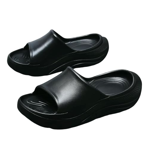 Kyntex Wolkenpantoffeln Männer Dicker Boden Eva Anti-rutsch-verschleiß-resistenter Hausschuhe Atmungsaktive Strandsandalen-schwarz-44-45 von Kyntex