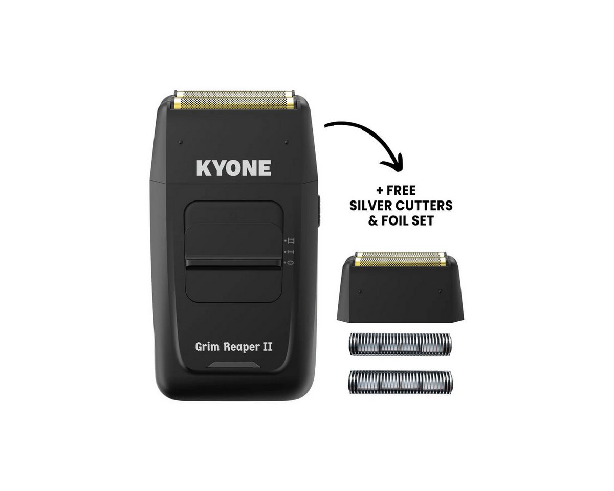 Kyone Haar- und Bartschneider Kyone Grim Reaper II Dual Foil Shaver + GRATIS Silver Reaper Cutters & von Kyone