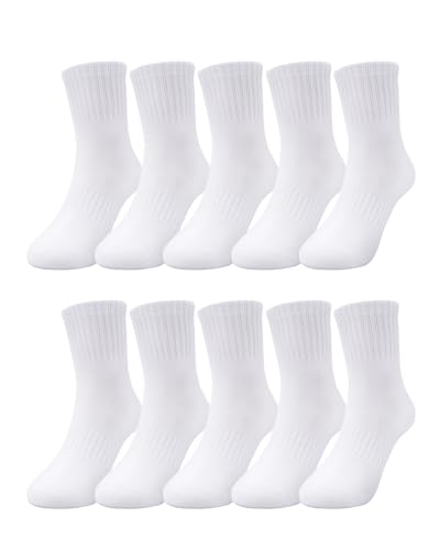 Kyopp 10 Paar Nahtlose Socken Kinder Jungen und Mädchen Knöchelsocken Atmungsaktiv Sneaker Einfarbig Crew Socks von Kyopp