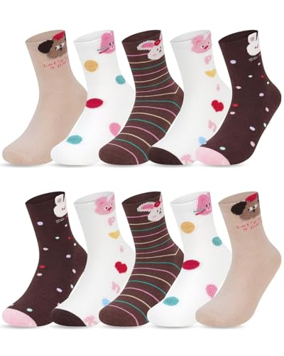Kyopp 5 Paar Socken Kinder Mädchen Funny Klassisch Lustig Cotton Socken mit motiv Socks 21-37 von Kyopp