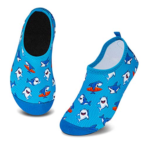 Kyopp Badeschuhe Kinder Wasserschuhe Mädchen Jungen Aqua Barfuss Non-Slip für Meer Schwimm Surf Strand Baby(Aktualisierte-Babyhai 22/23 EU) von Kyopp