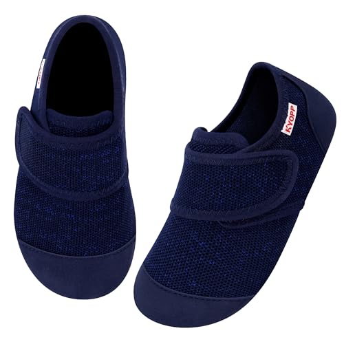 Kyopp Hausschuhe Kinder Barfussschuhe Atmungsaktive Pantoffeln für Jungen Mädchen Rutschfest Turnschläppchen Kleinkinder Slippers(Dunkel Blau, 24/25EU) von Kyopp