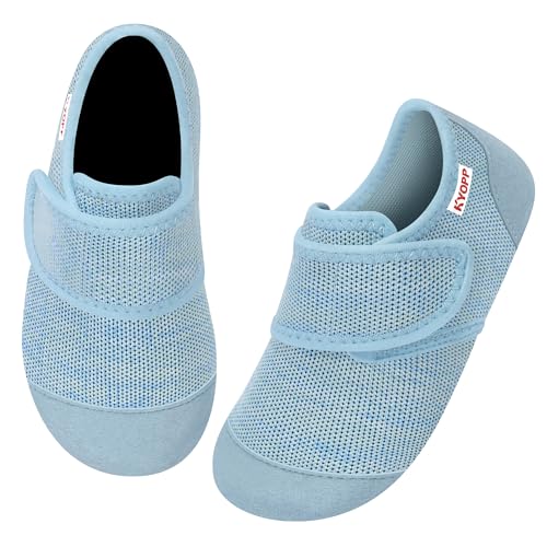 Kyopp Hausschuhe Kinder Barfussschuhe Atmungsaktive Pantoffeln für Jungen Mädchen Rutschfest Turnschläppchen Kleinkinder Slippers(Hell Blau, 26/27EU) von Kyopp