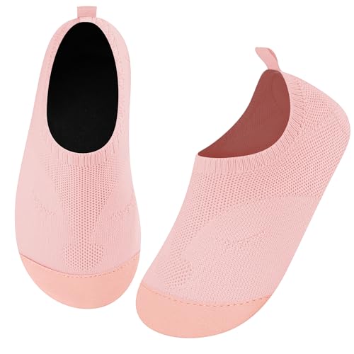 Kyopp Hausschuhe Kinder Junge Mädchen Barfussschuhe Rutschfeste Pantoffeln Atmungsaktives Weicher Kindergarten Slippers Kleinkinder Schuhe(Nackt Orange 20/21EU) von Kyopp