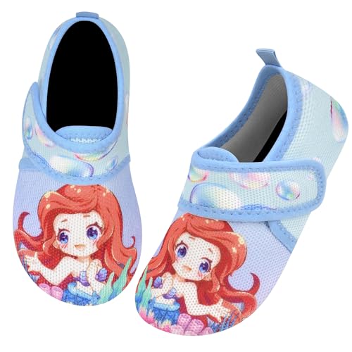Kyopp Hausschuhe Kinder Junge Mädchen Pantoffeln Atmungsaktive Rutschfest Weich Barfussschuhe für Lauflernschuhe Kleinkinder Schuhe Kindergarten Unisex (Bubble Meerjungfrau 30/31EU) von Kyopp