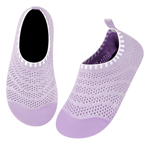 Kyopp Hausschuhe Kinder Junge Mädchen Rutschfeste Atmungsaktive Pantoffeln Kleinkinder Hüttenschuhe Slipper Sommer（380 Lila 24/25EU） von Kyopp