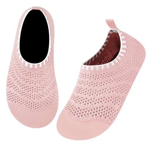 Kyopp Hausschuhe Kinder Junge Mädchen Rutschfeste Atmungsaktive Pantoffeln Kleinkinder Hüttenschuhe Slipper Sommer（380 Nude Orange 22/23EU） von Kyopp